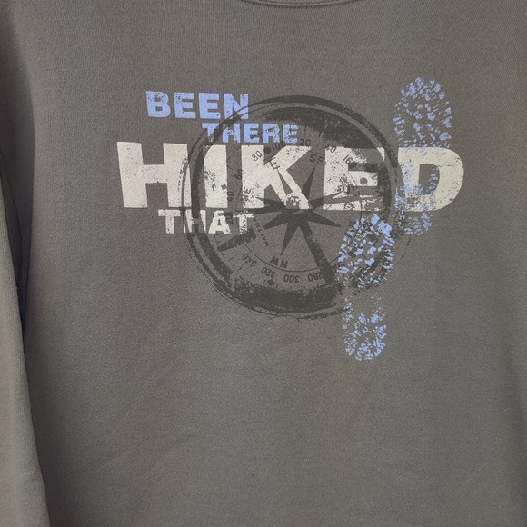 Woolrich Green Crewneck Sweatshirt Been There Hiked That Naturecore W-XL Mens-L - Picture 2 of 8